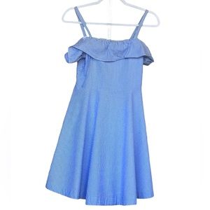 Polo Ralph Lauren Striped Ruffle Sleeveless Lined Dress Size 16